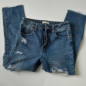 Distressed Blue Jeans